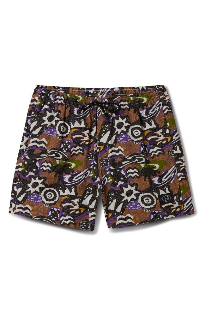 Maui & Sons Molten Jam Cotton Drawstring Shorts, Main, color, Earth
