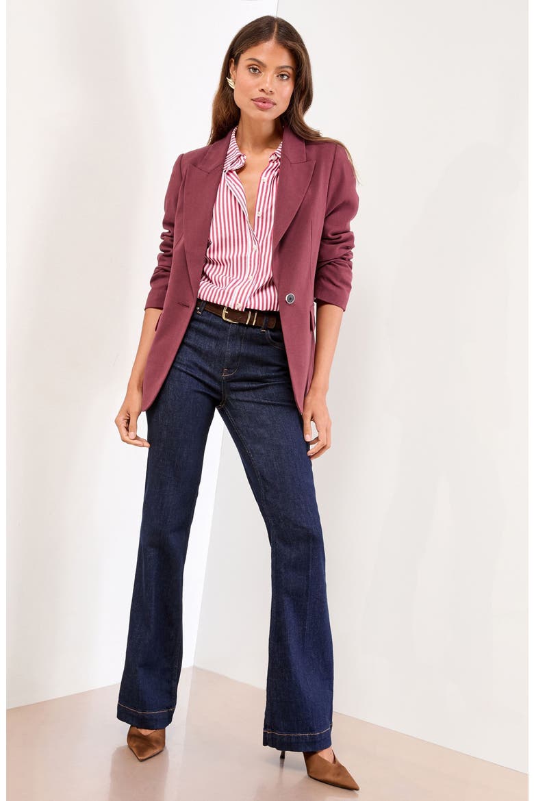 Longline Tailored Blazer, Alternate, color, RED