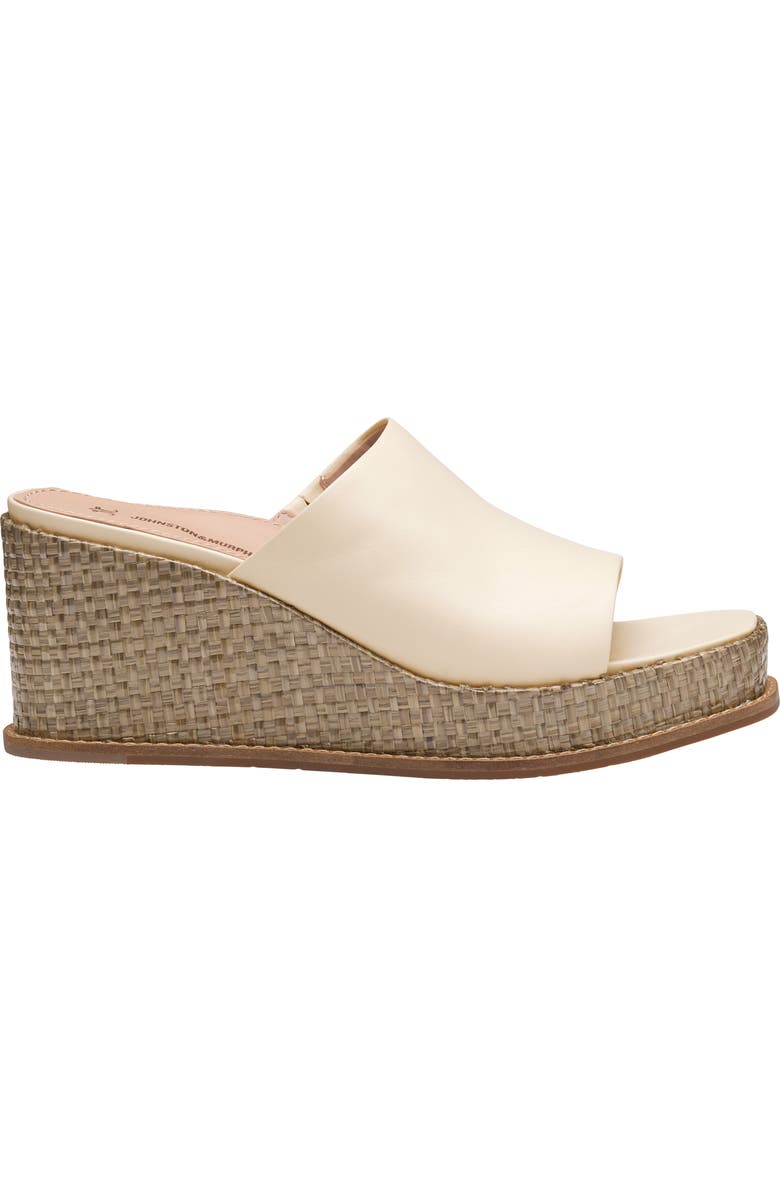 Johnston & Murphy Mallory Platform Wedge Slide Sandal, Alternate, color, Bone Nappa Leather