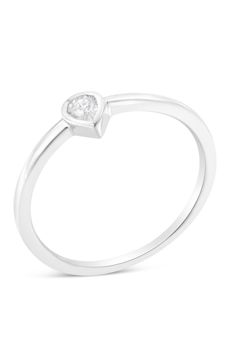 Haus of Brilliance Silver 1/20 Cttw Diamond Teardrop Pear-Shaped Miracle Set Promise Ring, Main, color, Silver