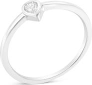 Haus of Brilliance Silver 1/20 Cttw Diamond Teardrop Pear-Shaped Miracle Set Promise Ring
