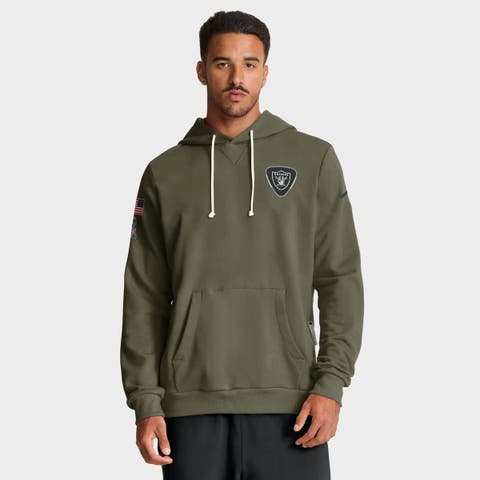 Men's Nike Olive Las Vegas Raiders Big & Tall 2025 Salute to Service Sideline Dominant Force Dri-FIT Hoodie