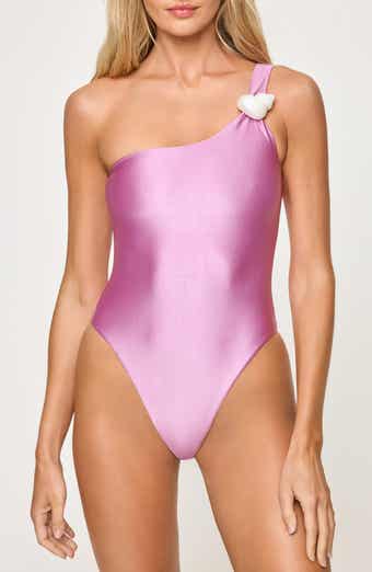 LSPACE Luminescent One-Shoulder One-Piece Swimsuit