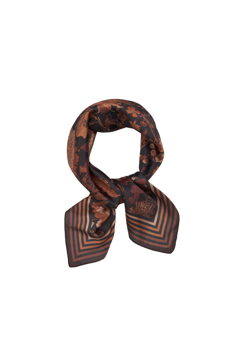 Fable England Deco Blooms Black Square Scarf, Alternate, color, Black