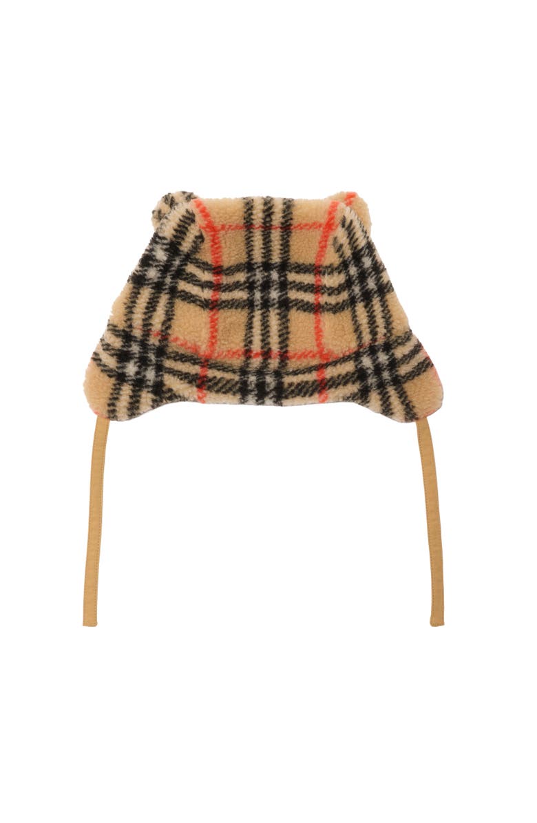 Burberry Check Fleece Trapper Hat, Alternate, color, 