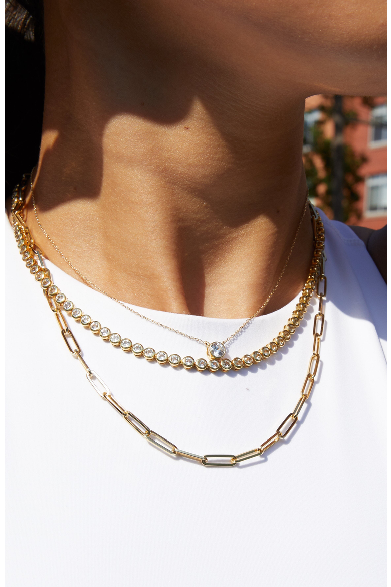 Large Paperclip Chain Necklace, Alternate, color, Yellow Gold Vermeil