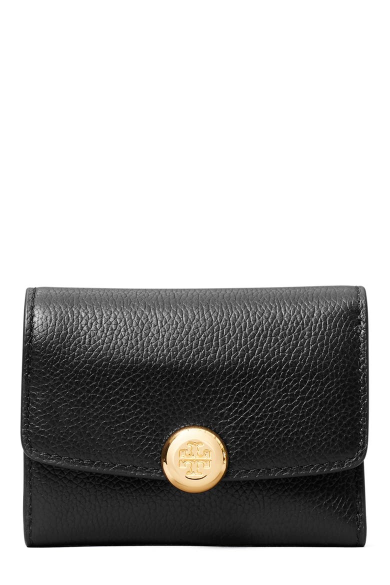 Romy French Flap Leather Wallet, Main, color, BLACK