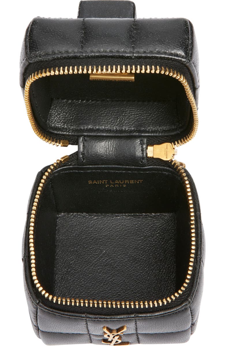 Saint Laurent Mini Cassandre Matelassé Carré Leather Wristlet, Alternate, color,