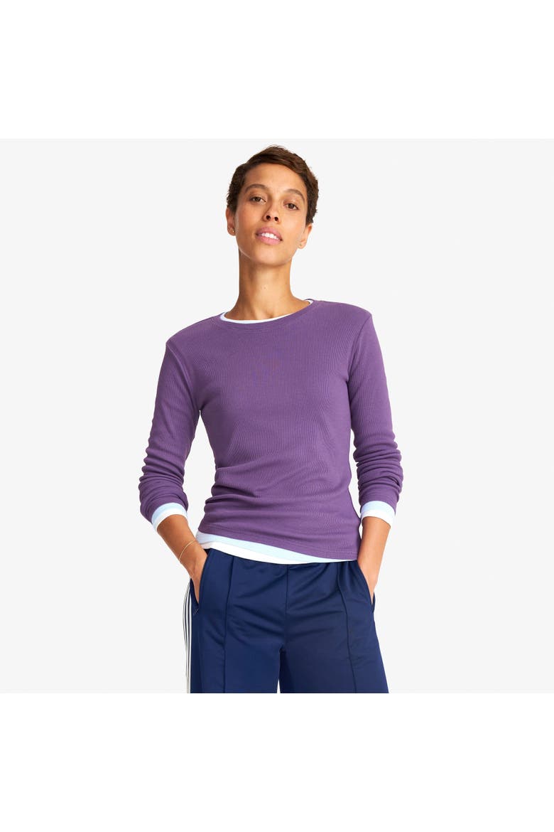 Women's Fit Long Sleeve Rib Tee, Alternate, color, Vintage Grape