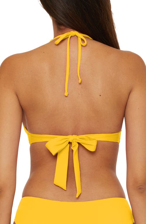 Becca Marble Canyon Ring Halter Bikini Top In Yellow
