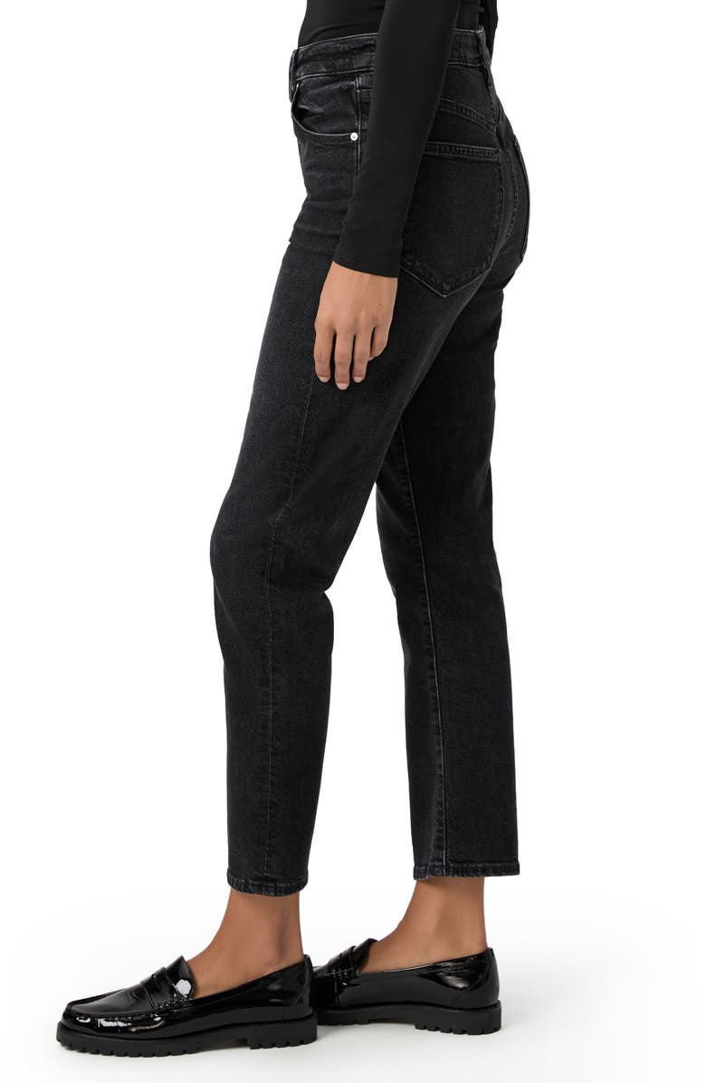 PAIGE Billy High Waist Crop Straight Leg Jeans, Alternate, color, Solar Black