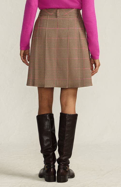 Lands' End Plus Size Brushed Flannel Pleated Mini Skirt In Multi