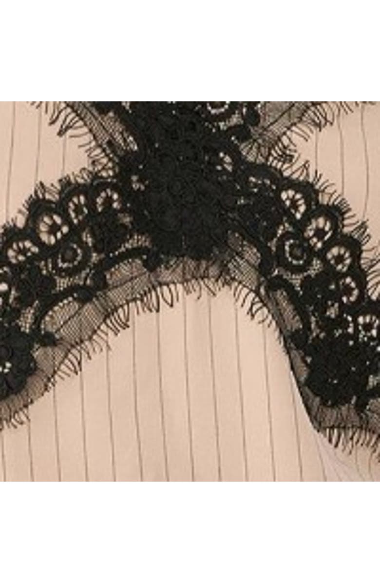 NASTY GAL Pinstripe Lace Trim Tailored Strappy Top, Alternate, color, Ecru