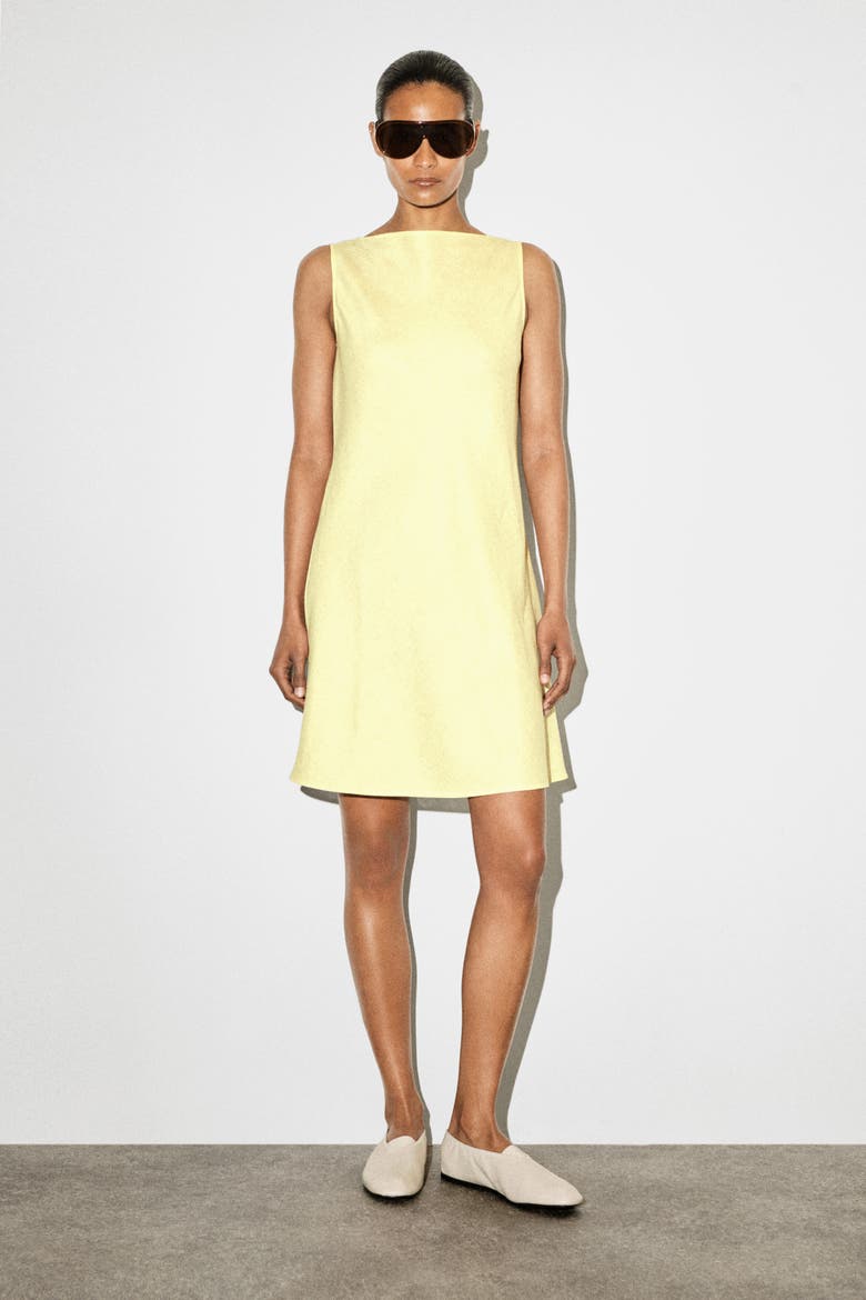 Tailored Linen Mini Dress, Main, color, BUTTER YELLOW