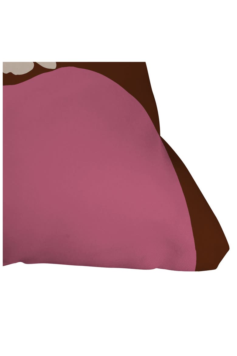 Flower Pot Square Throw Pillow, Alternate, color, BROWN
