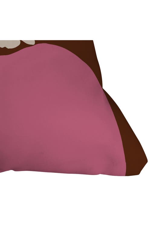 Deny Designs Flower Pot Square Throw Pillow In Brown