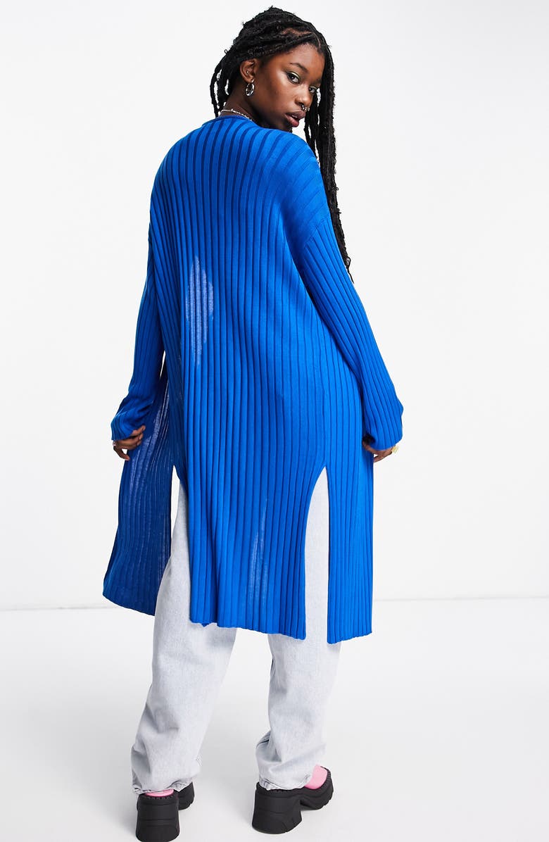 Topshop Longline Rib Cardigan, Alternate, color, 