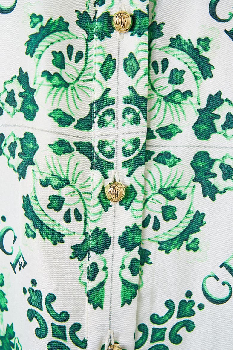 Button Through Scarf Blouse Corridor Of Calm, Alternate, color, Corridor Of Calm