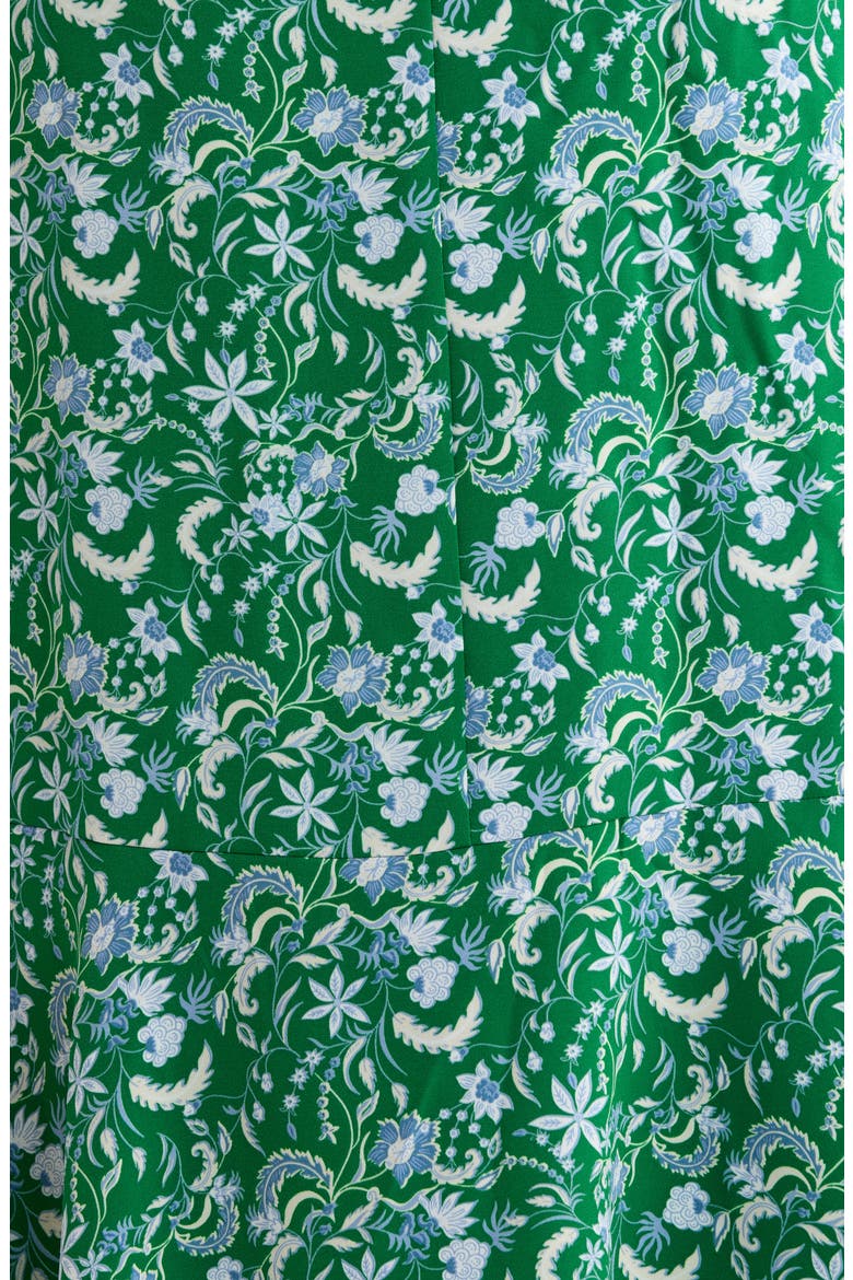 Cabana Floral Keila Long Sleeve Smocked Yoke Midi Dress, Alternate, color, GREEN-BLUE