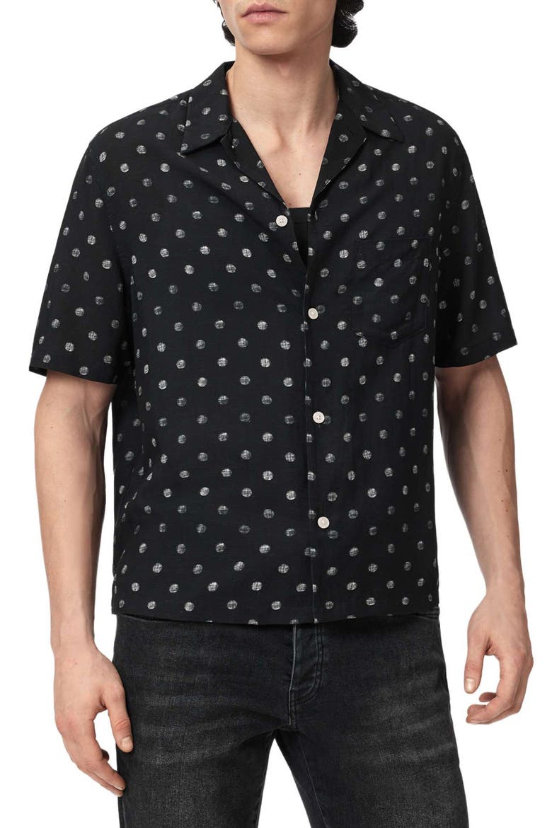 Upton Short Sleeve Button-Up Shirt, Main, color, JET BLACK
