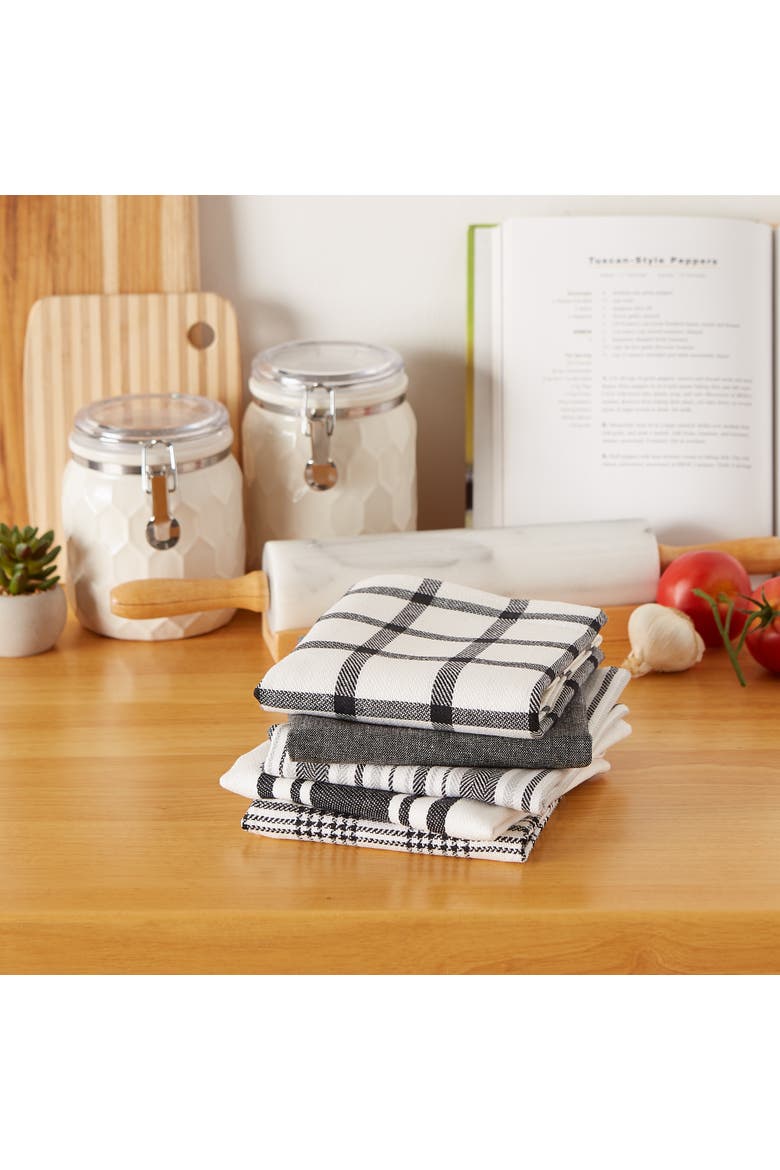 Everyday Mixed Basic Dishtowel Set/5, Alternate, color, Black