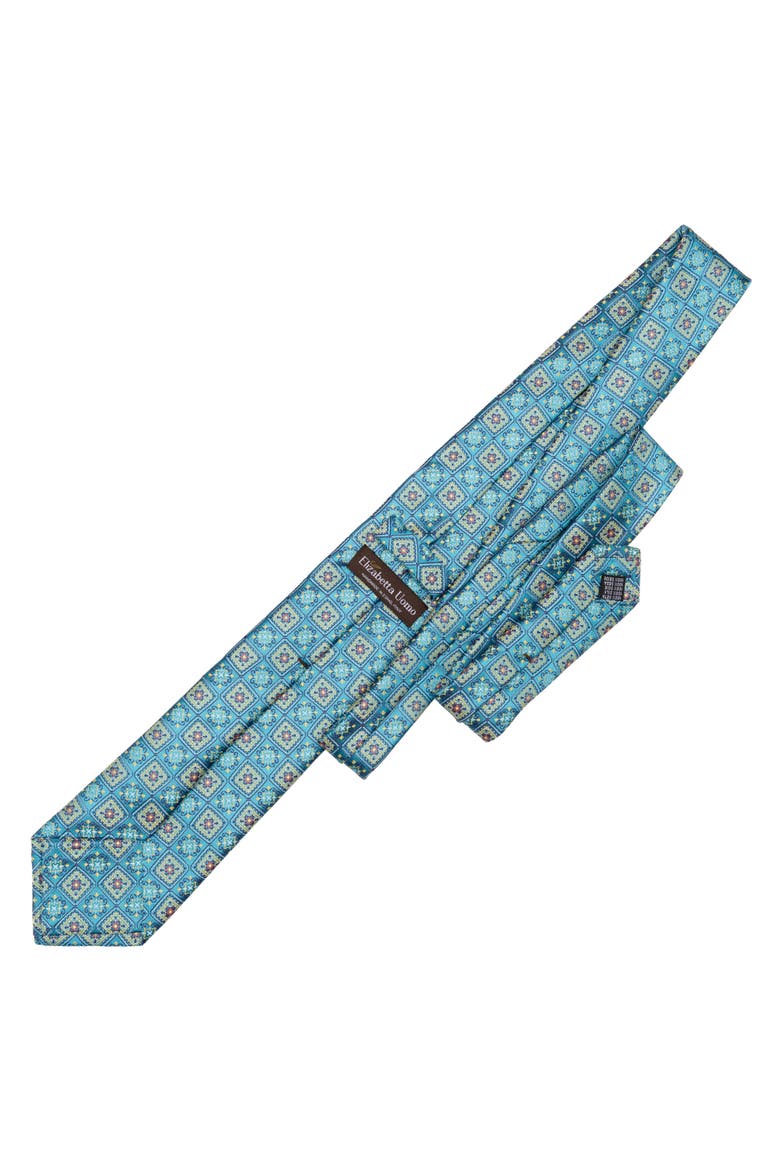 De Sica - Extra Long Silk Jacquard Tie for Men, Alternate, color, Turquoise