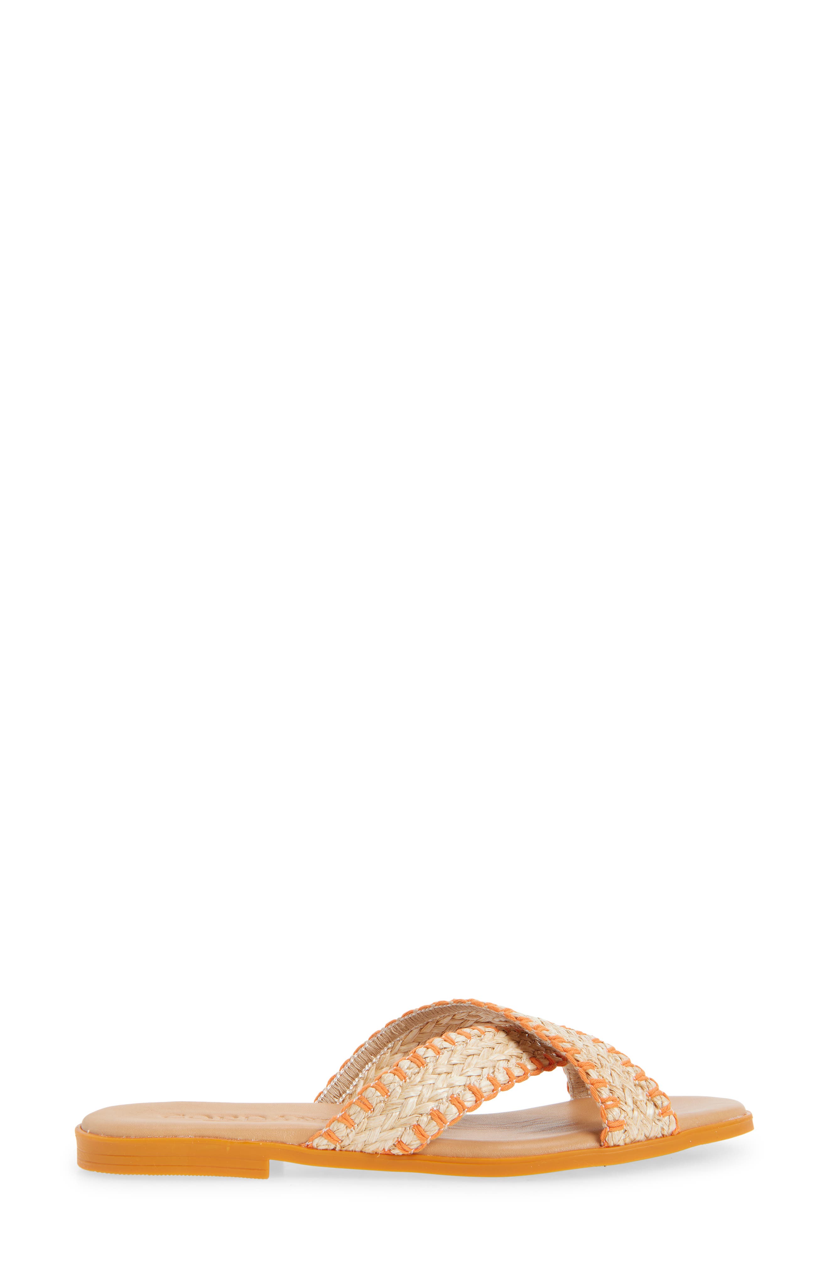 Felice Slide Sandal, Alternate, color, RAFIA NARANJA
