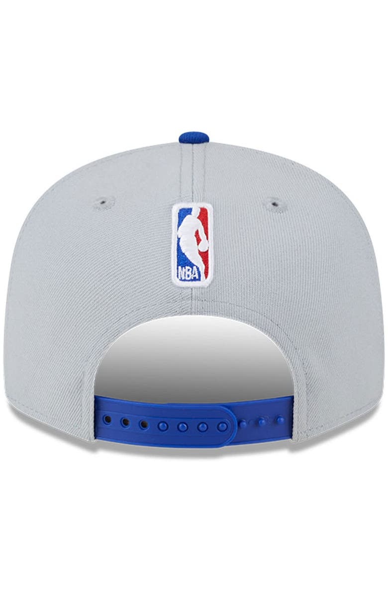 New Era Men's New Era Gray/Blue Detroit Pistons Tip-Off Two-Tone 9FIFTY Snapback Hat, Alternate, color, 