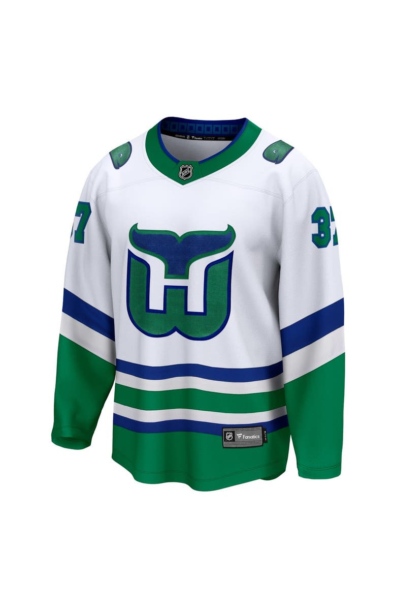 FANATICS Men's Fanatics Branded Andrei Svechnikov White Carolina Hurricanes Whalers Premier Breakaway Jersey, Alternate, color, 