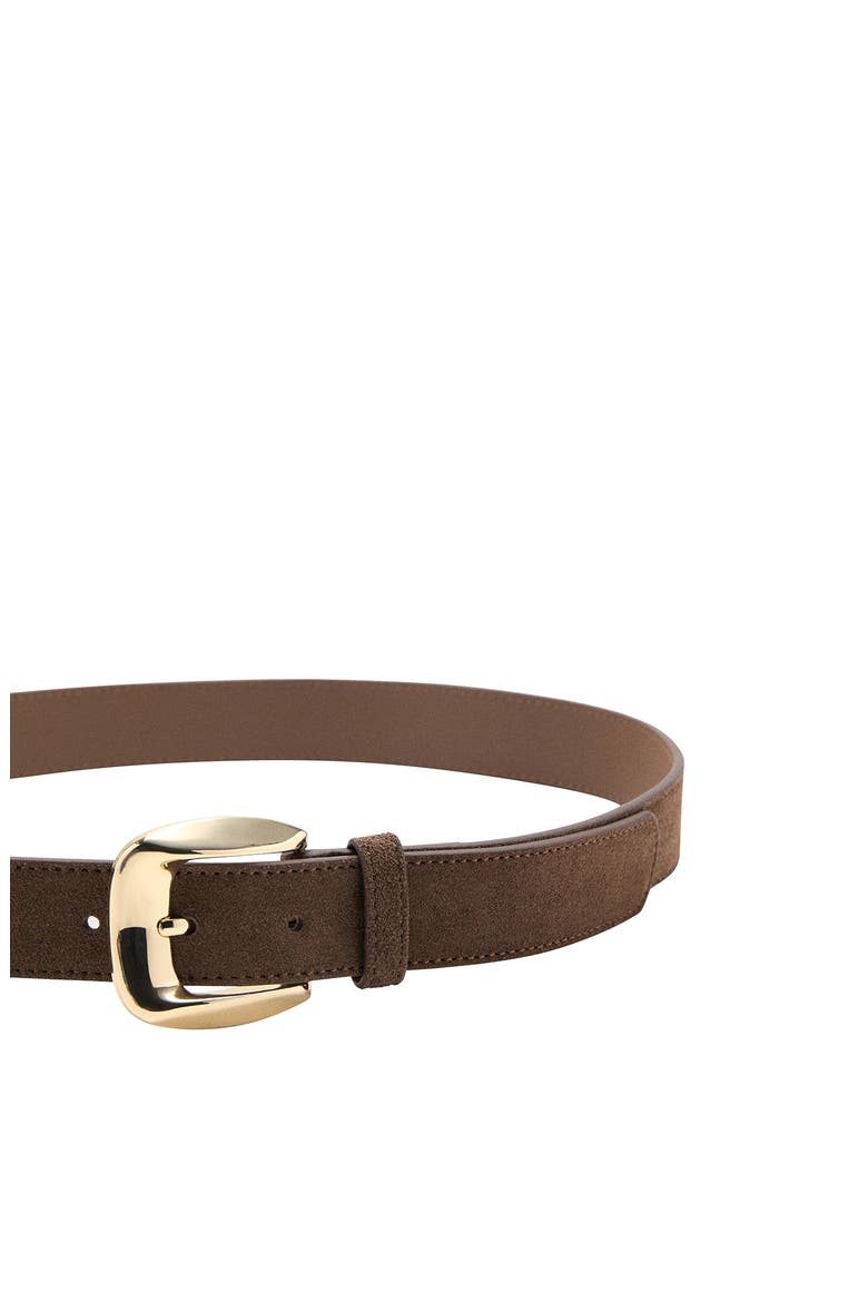 Suede Leather Belt, Alternate, color, BROWN