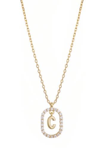 Adornia Floating Letter Initial Cubic Zirconia Pendant Necklace