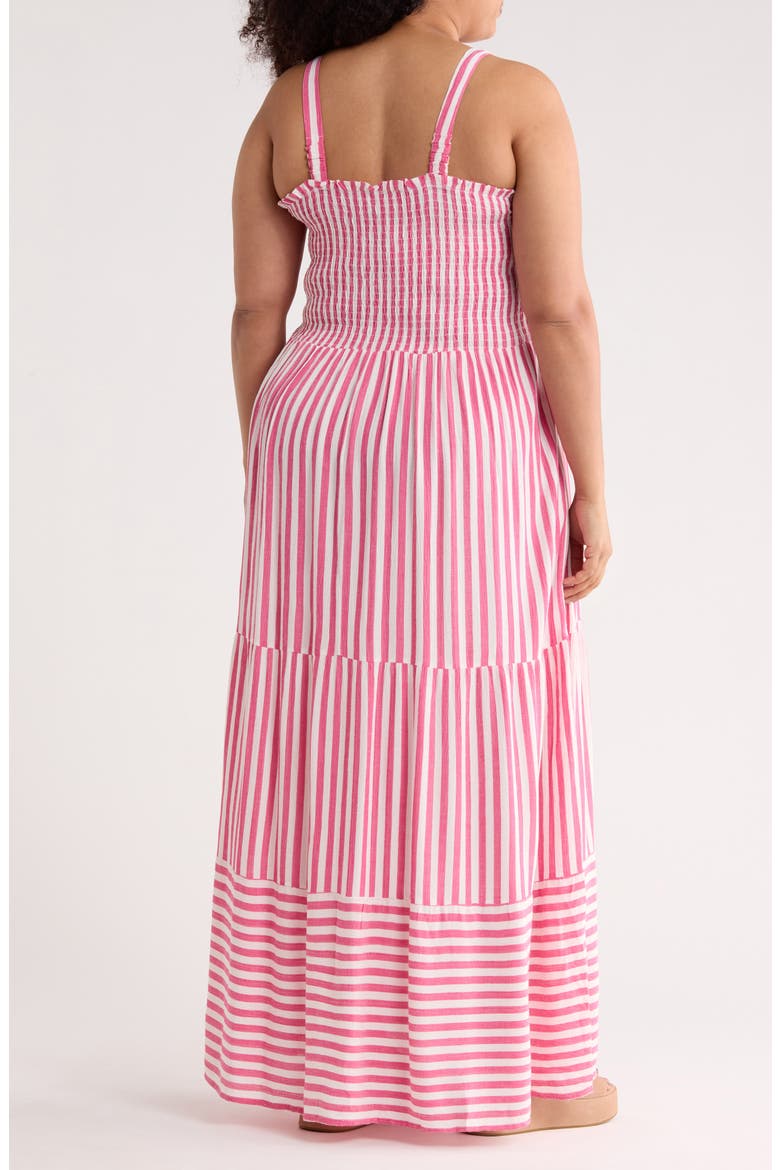 Stripe Tiered Cover-Up Maxi Dress, Alternate, color, PINK STRIPE