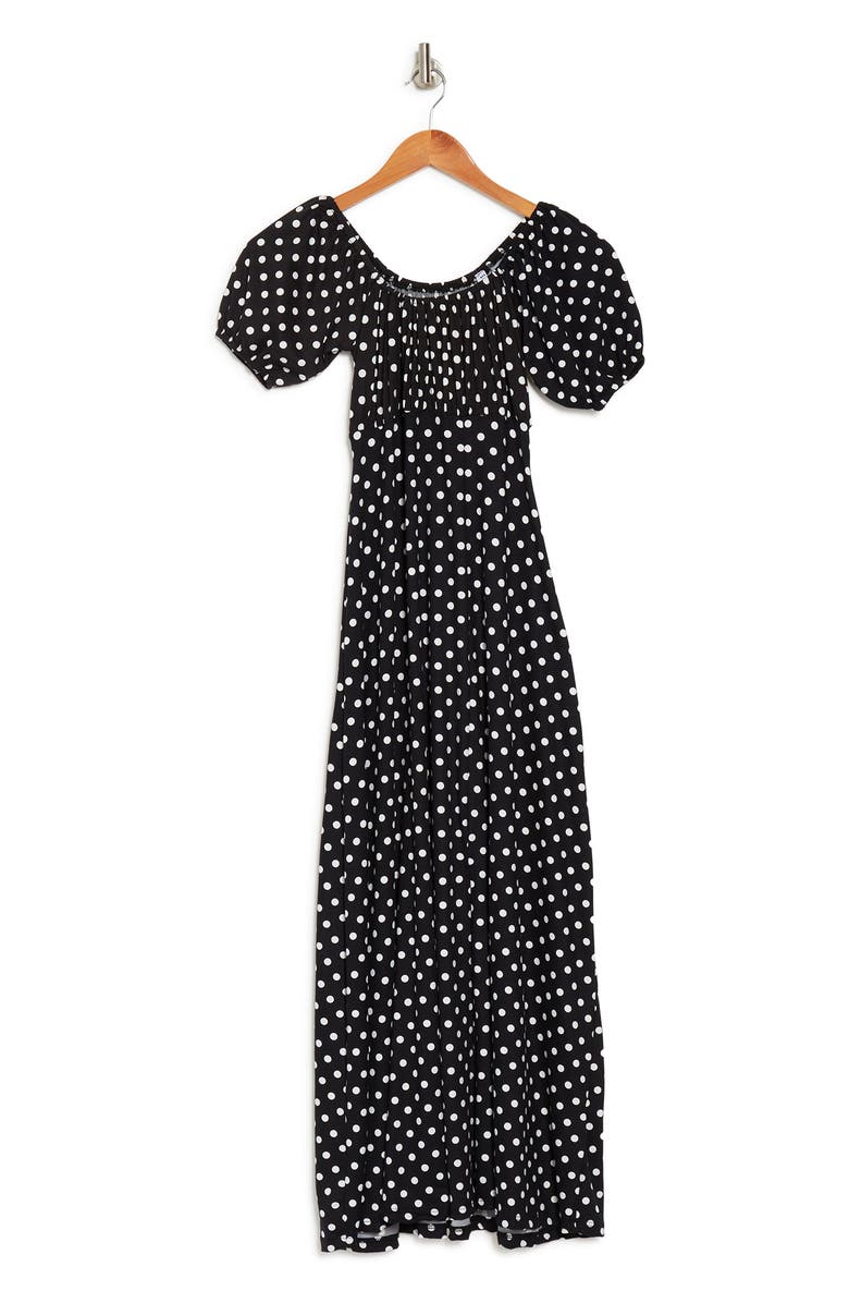 Velvet Torch Puff Sleeve Empire Side Slit Dress, Alternate, color,