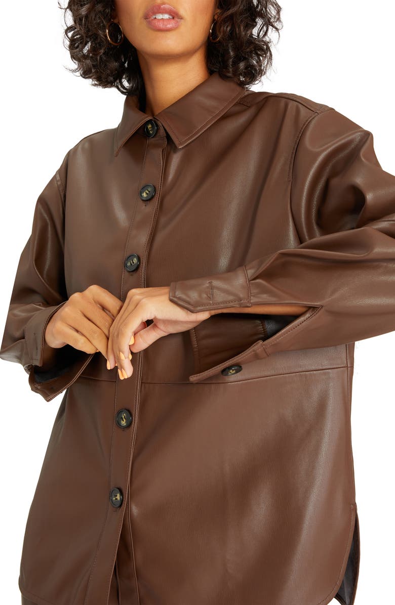 Sanctuary Sancturary Faux Leather Shacket, Alternate, color, 