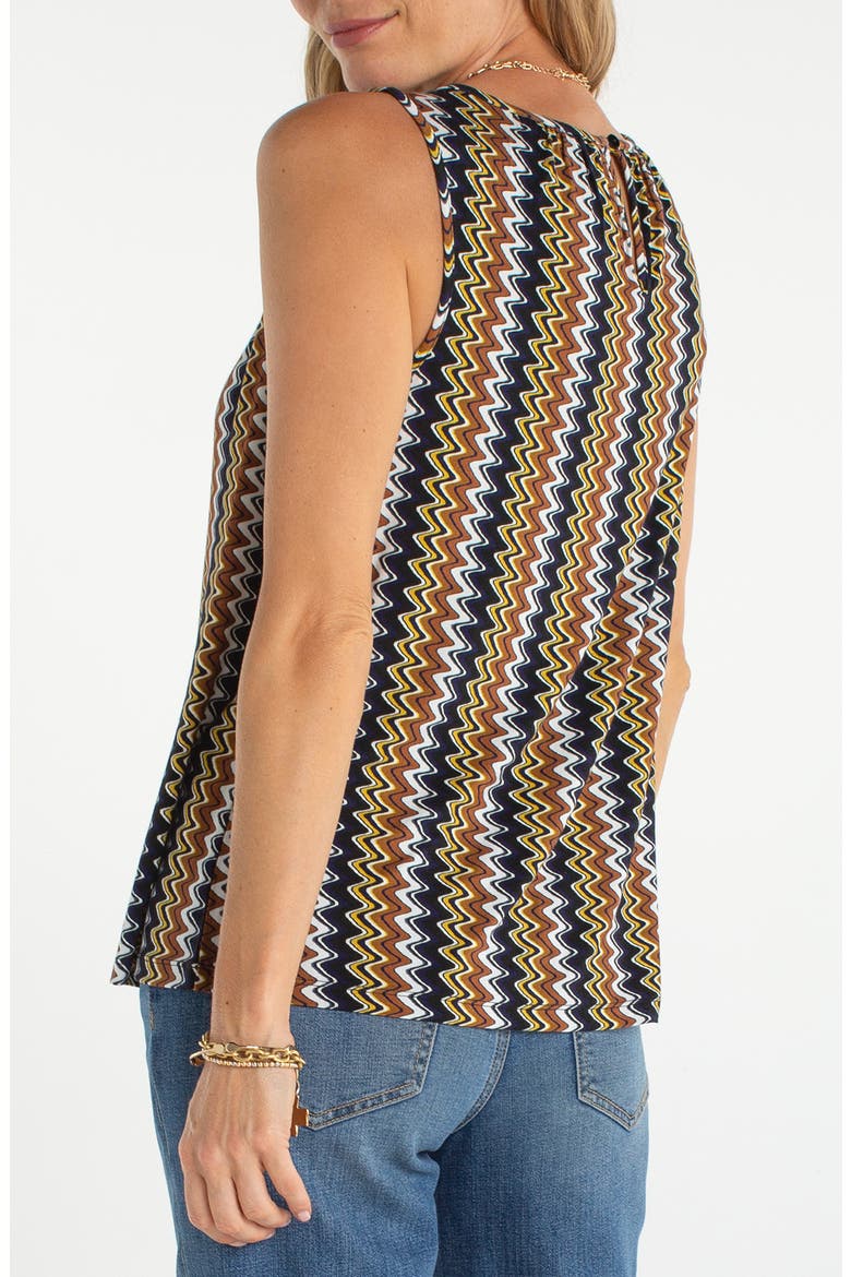 Sleeveless Keyhole Knit Top, Alternate, color, BLACK/ NAVY/ GOLD STRIPE