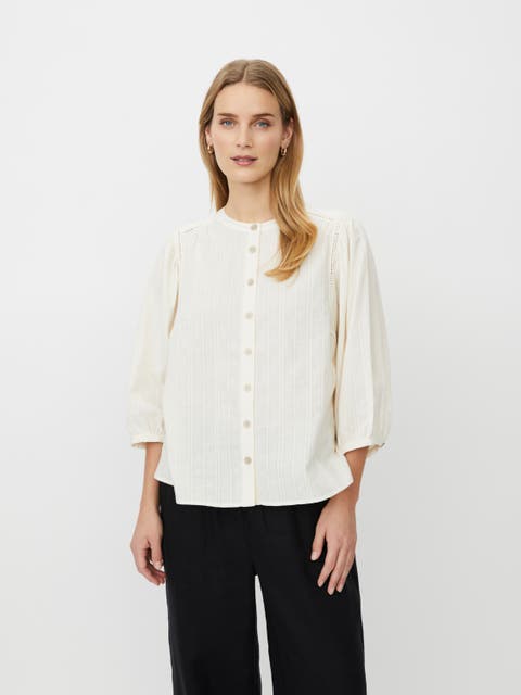 MaIthara Pintuck Detail 3/4 Sleeve Shirt