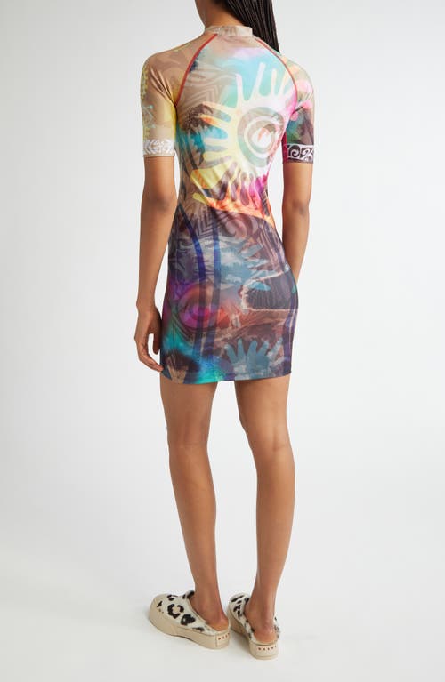 Paolina Russo Body-con Mesh Minidress In Multi
