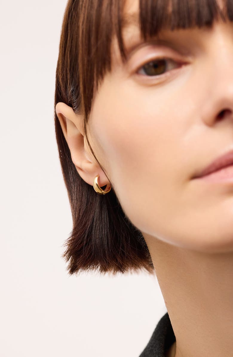 Ana Luisa Solid Yellow Gold - Tapered Mini Huggie Hoops, Alternate, color, Gold