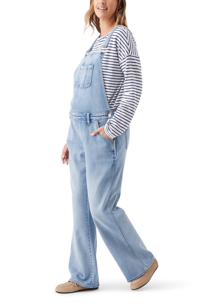 Parker Wide Leg Maternity Denim Overall, Alternate, color, Vintage Wash
