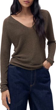 MANGO Metallic Sweater