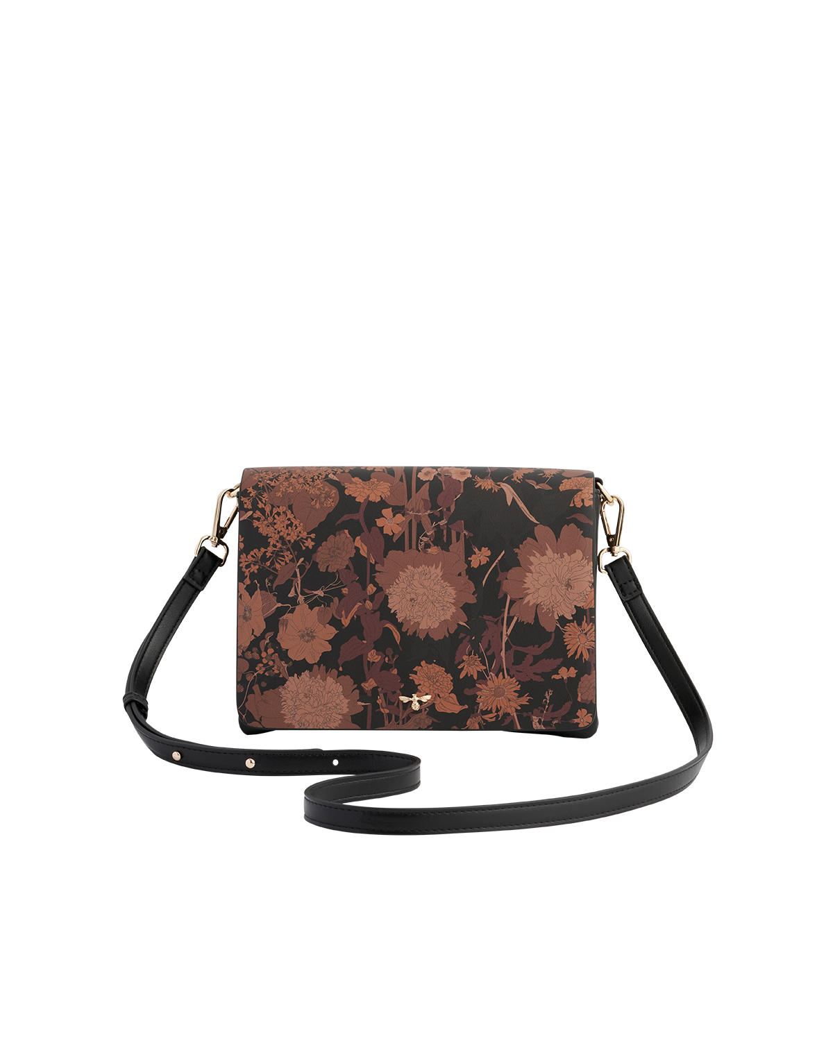 Fable England Deco Blooms Black Crossbody Handbag, Main, color, Black