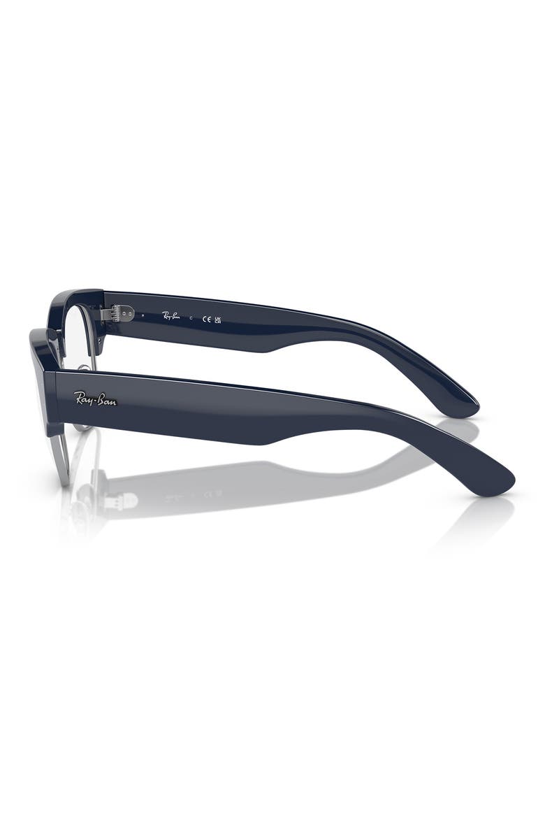 50mm Mega Clubmaster Square Optical Glasses, Alternate, color, SILVER
