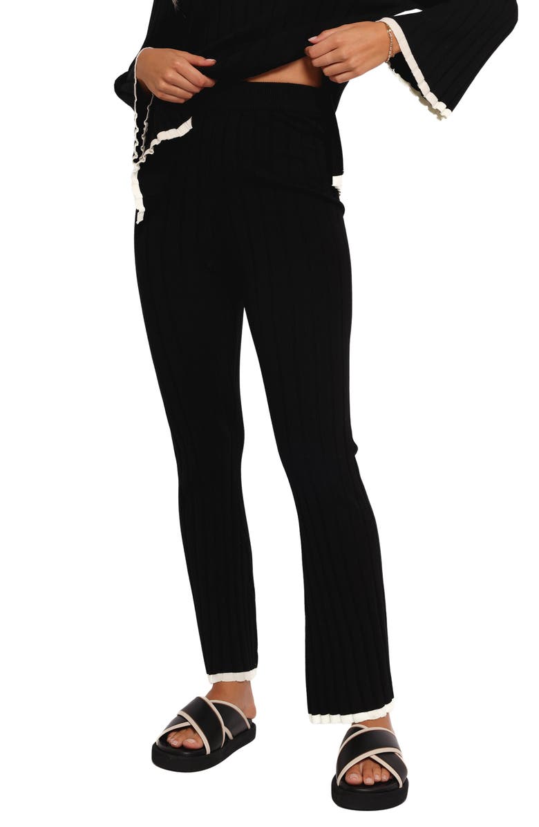 Petal & Pup Dora Rib Knit Ankle Pants, Main, color, Black