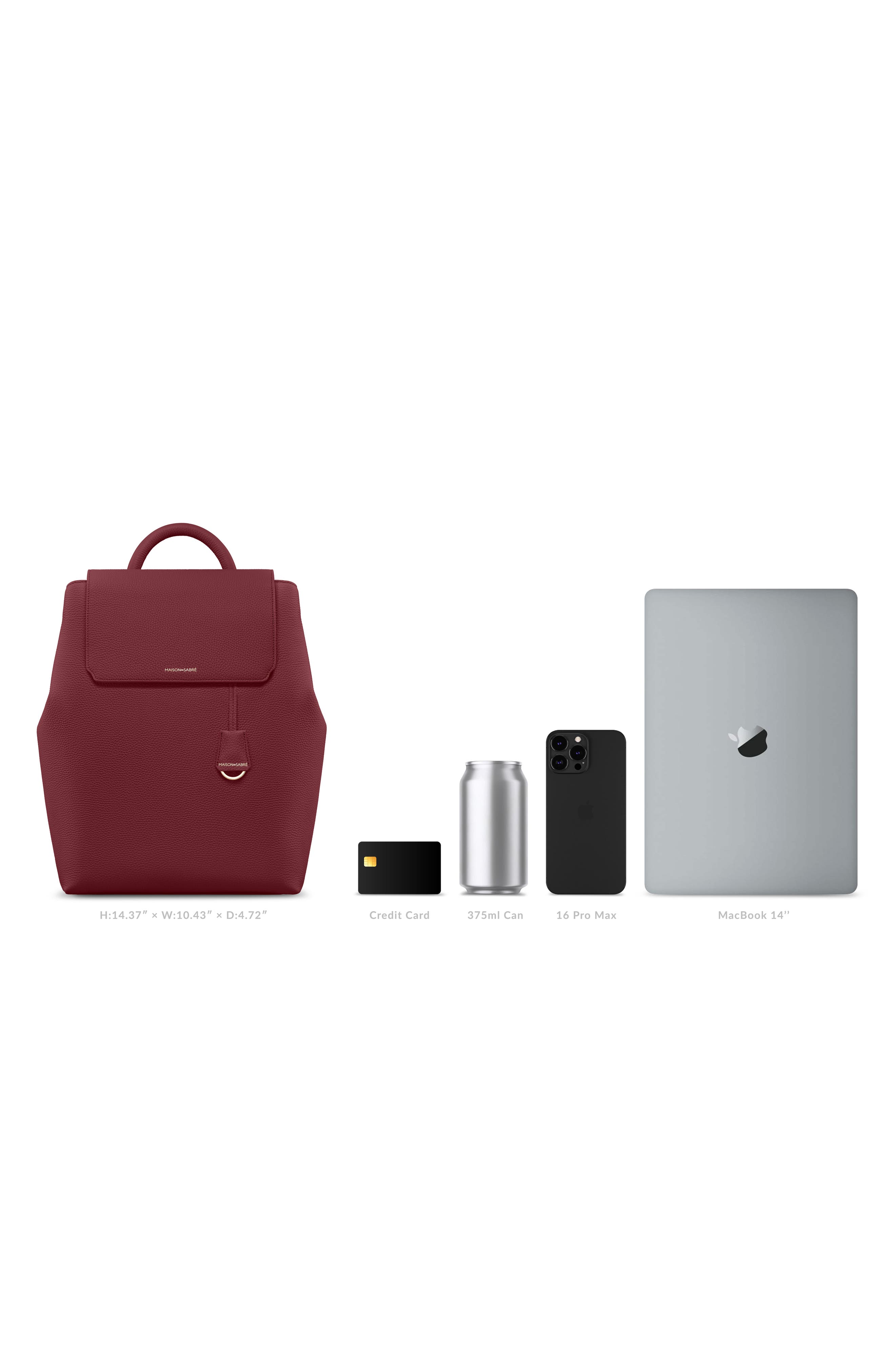The Medium Soft Backpack, Alternate, color, Plum Red