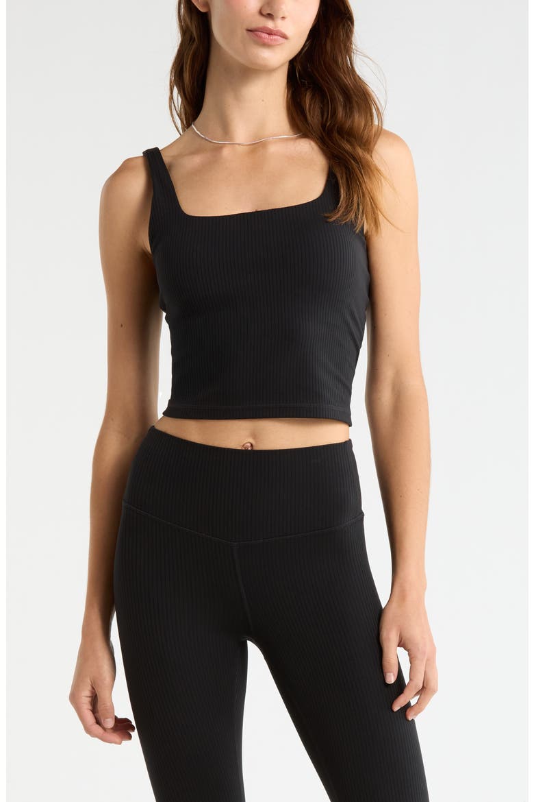 Thrive Rib Bra Tank, Main, color, BLACK
