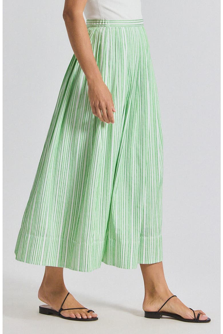 Alexia Shirting Stripe Pintuck Pleat Shirt, Alternate, color, KELLY GREEN/ WHITE