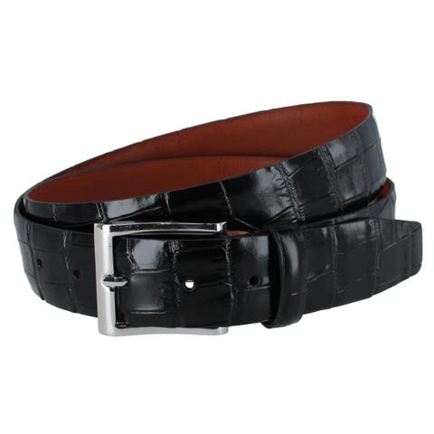 Elias Embossed Gator 35mm Leather Belt