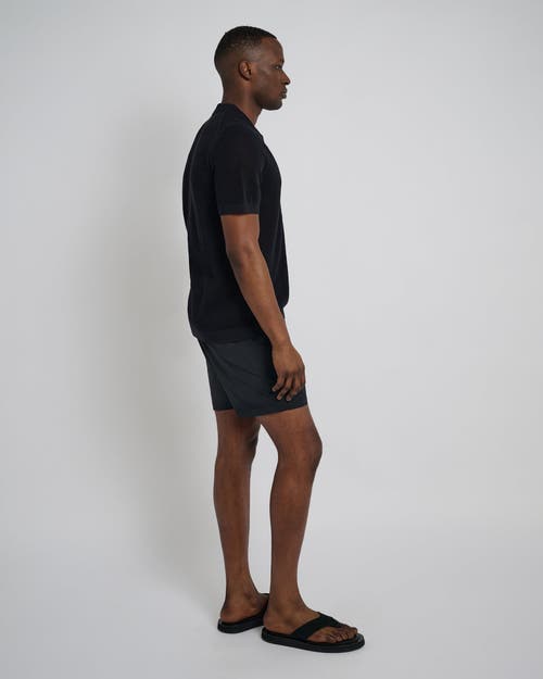 Onia Crochet Knit Button Up Shirt In Black
