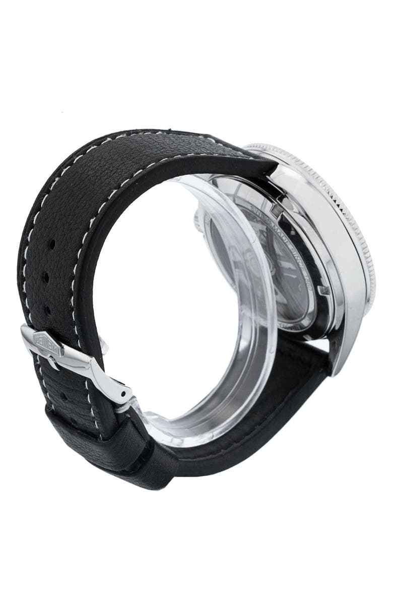 Watchfinder & Co. Tag Heuer Preowned 2023 Autavia CBE2118.FC8246 Leather Strap Watch, 42mm, Alternate, color, Black