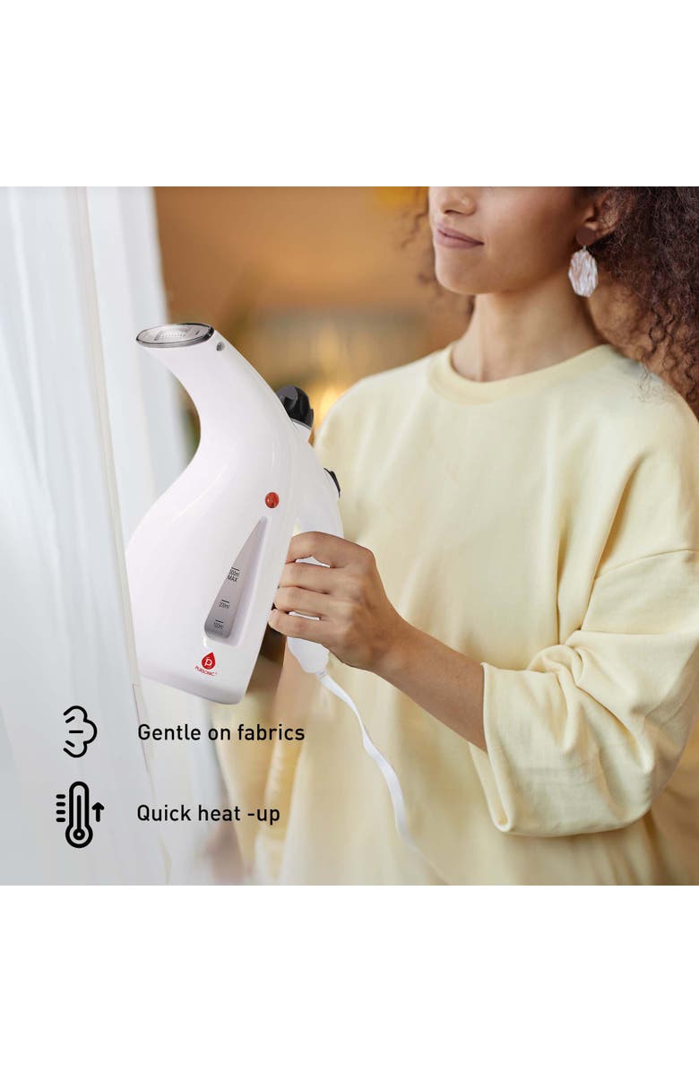 PURSONIC Cordless Power Scrubber Cleaning Brush + Pursonic 300ml Handheld Travel Garment Steamer - Home & Travel Cleaning Essentials, Alternate, color, White